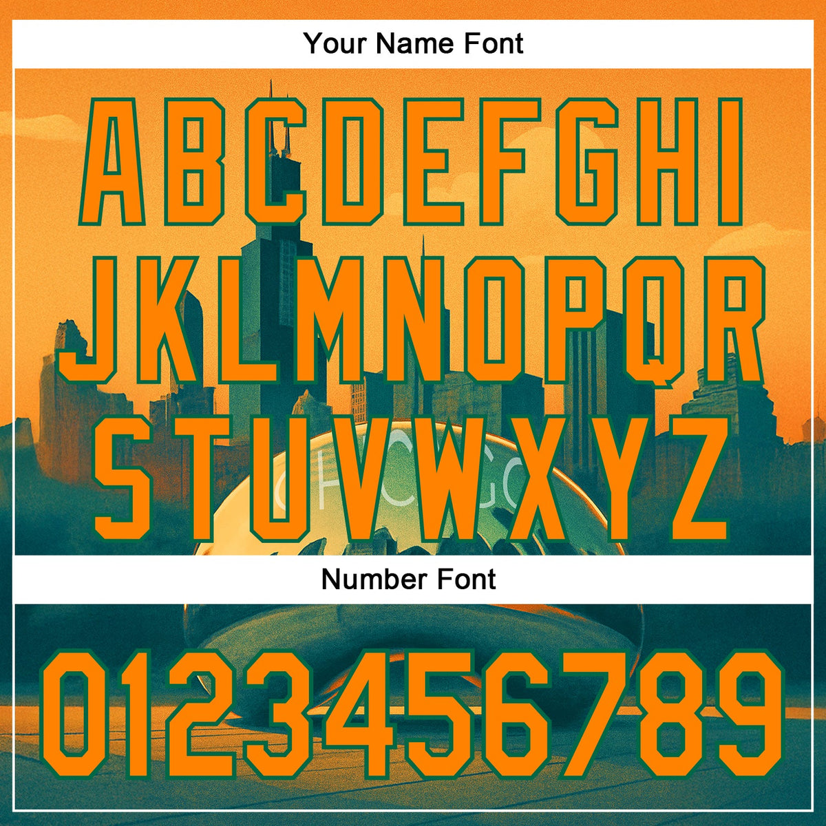 Custom Yellow Bay Orange-Kelly Green Chicago Illinois Millennium Park Cloud Gate The Bean Landmark City Symbol Authentic Baseball Jersey