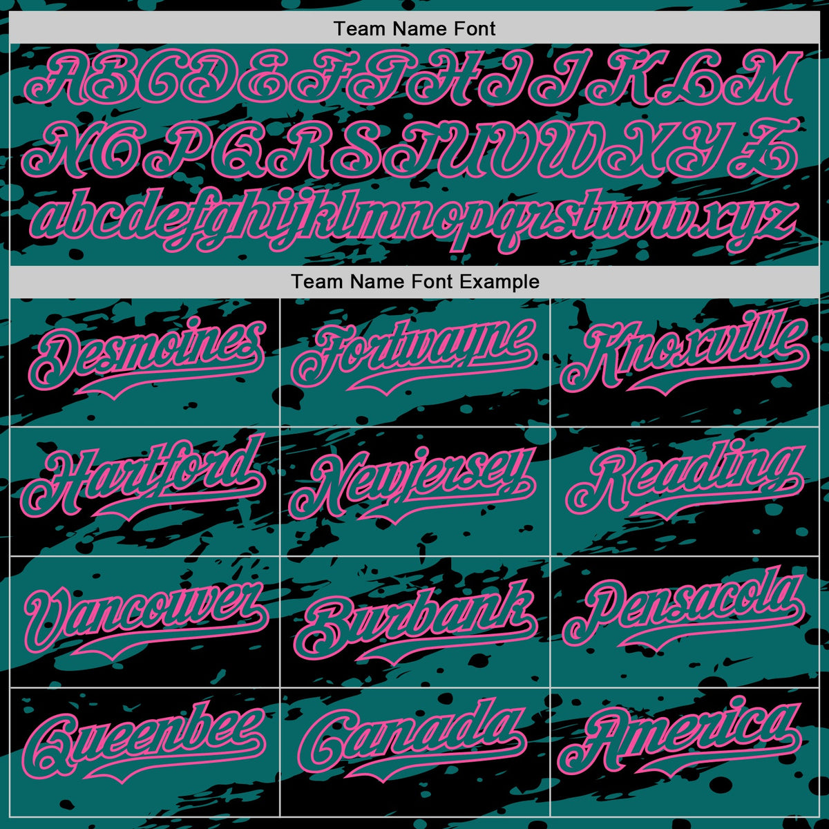 Custom Teal Black-Pink Paint Splash Stripe Authentic Baseball Jersey