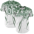Custom White Green Distressed Scratch Brush Stroke Authentic Baseball Jersey