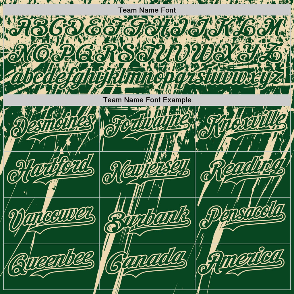 Custom Green Cream Distressed Scratch Brush Stroke Authentic Baseball Jersey