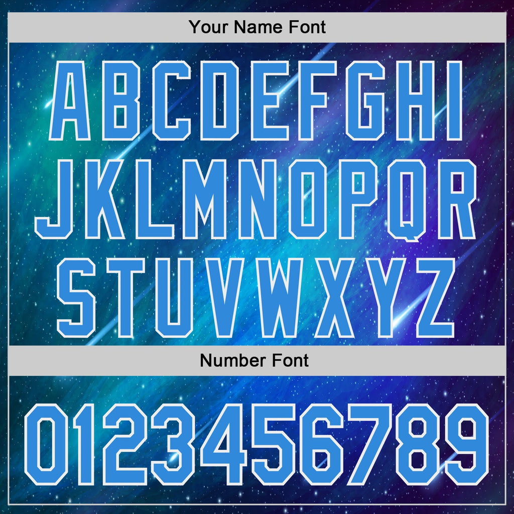 Custom Blue Electric Blue-White Alien UFO Space Galaxy Authentic Baseball Jersey