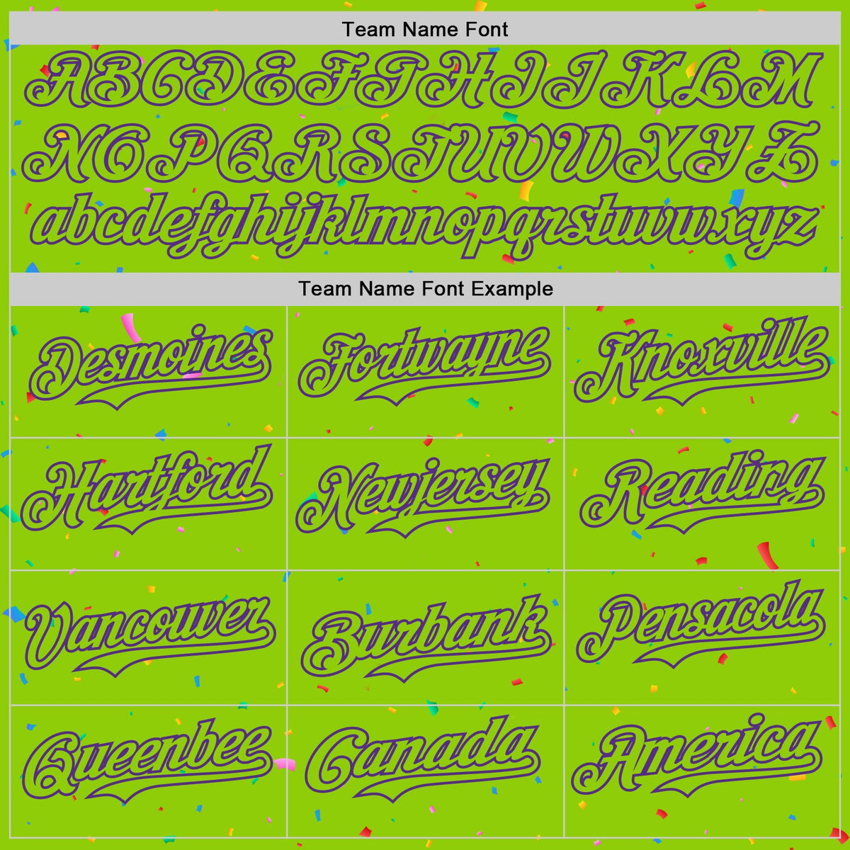 Custom Neon Green Purple 3D Pattern Design Confetti Colorful Speckle Authentic Baseball Jersey