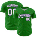 Custom Grass Green White-Purple 3D Pattern Design Confetti Colorful Speckle Authentic Baseball Jersey
