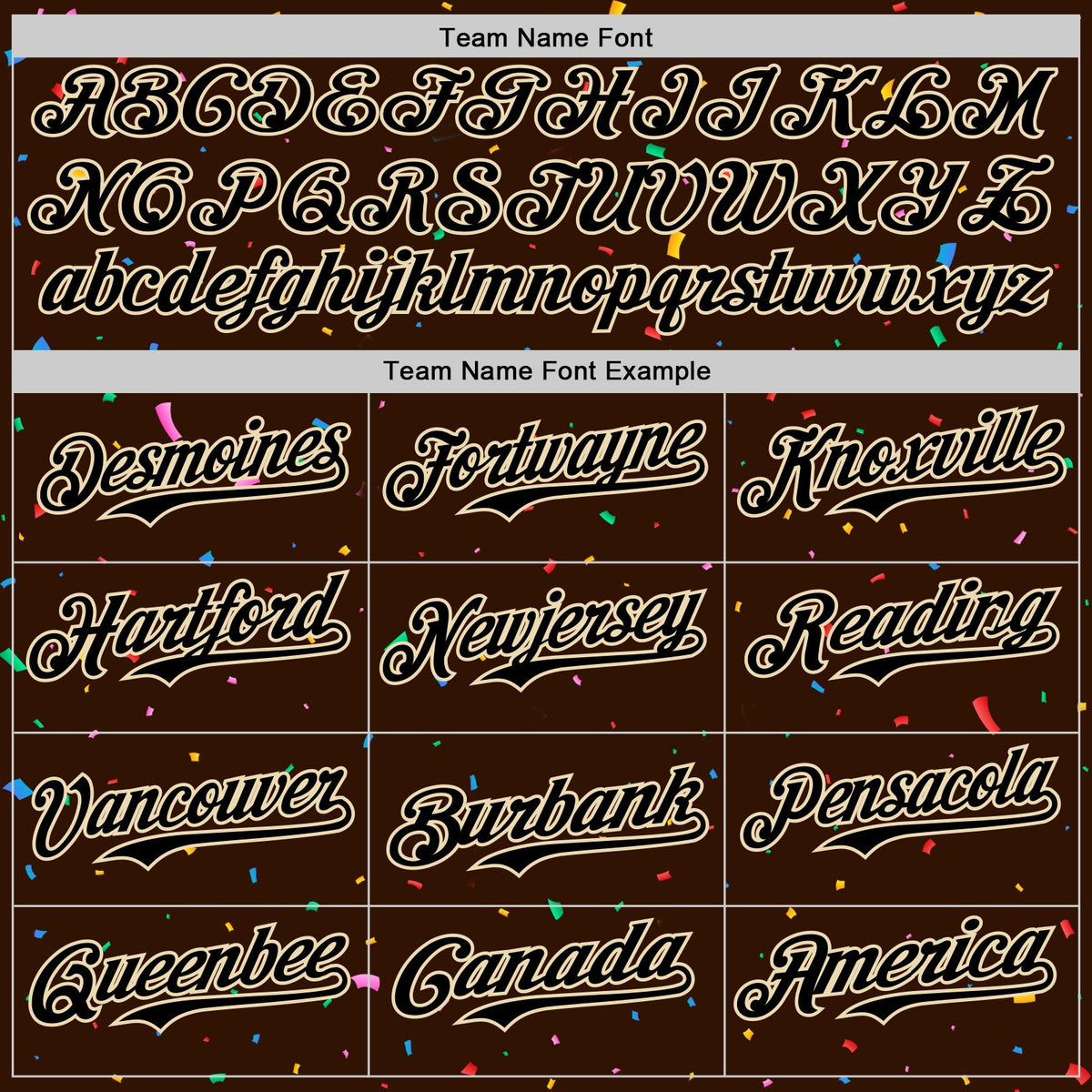 Custom Brown Black-Cream 3D Pattern Design Confetti Colorful Speckle Authentic Baseball Jersey