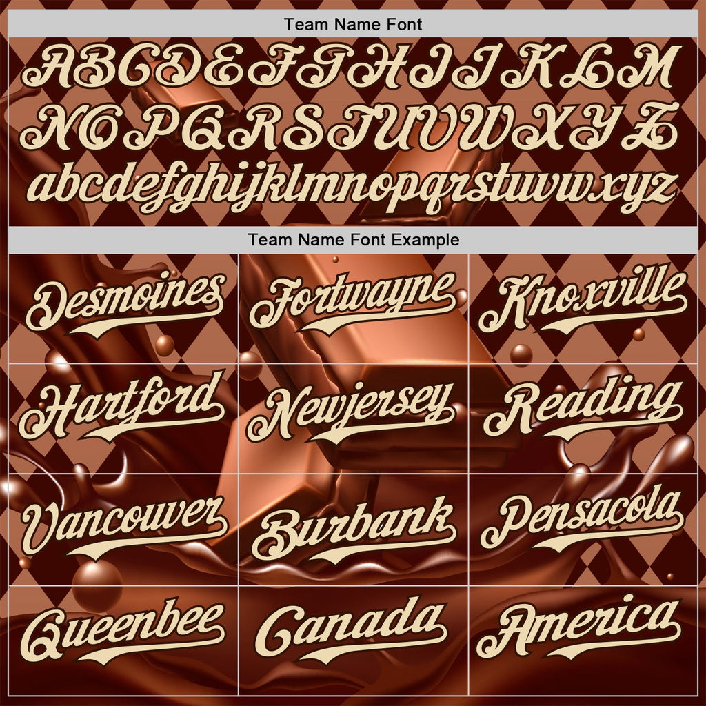 Custom Brown-Cream Foodie Food Dessert Chocolate Authentic Baseball Jersey