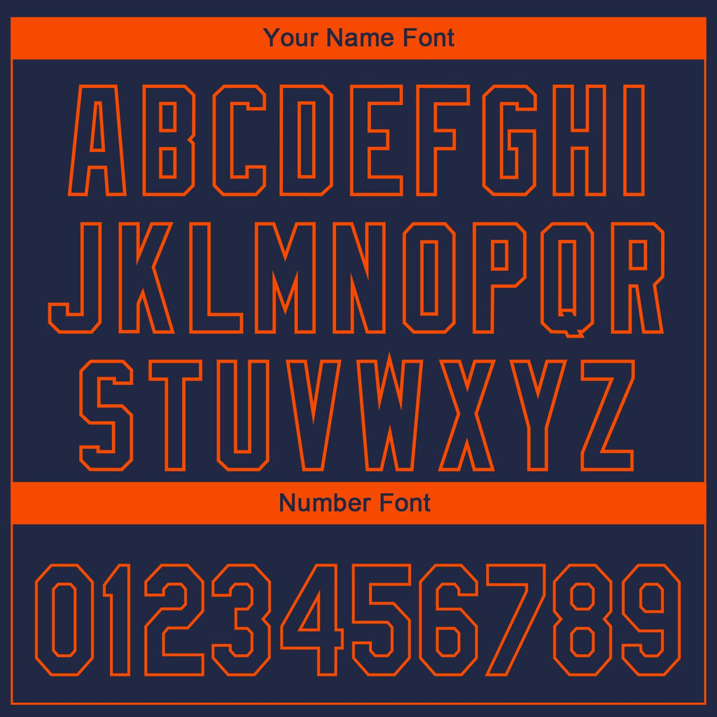 Custom Navy Orange 3D Chicago City Edition Fade Fashion Authentic Baseball Jersey