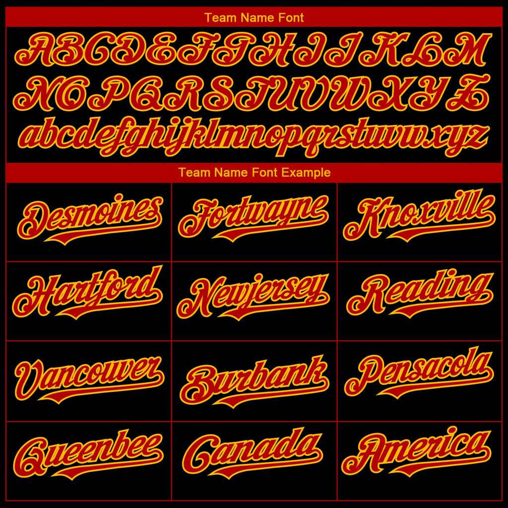 Custom Black Red-Gold 3D Atlanta City Edition Fade Fashion Authentic Baseball Jersey
