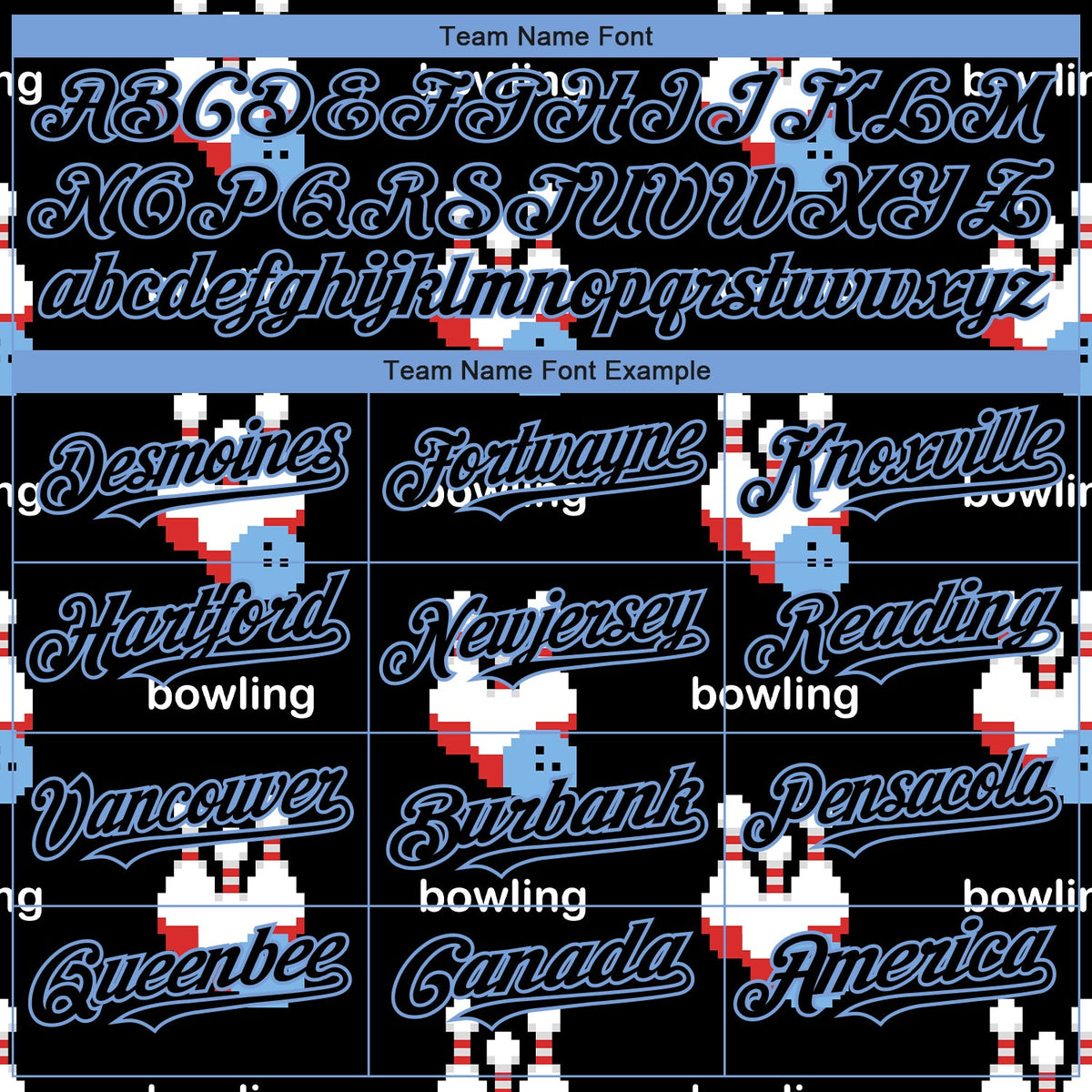 Custom Black Light Blue 3D Pattern Design Bowling Authentic Baseball Jersey