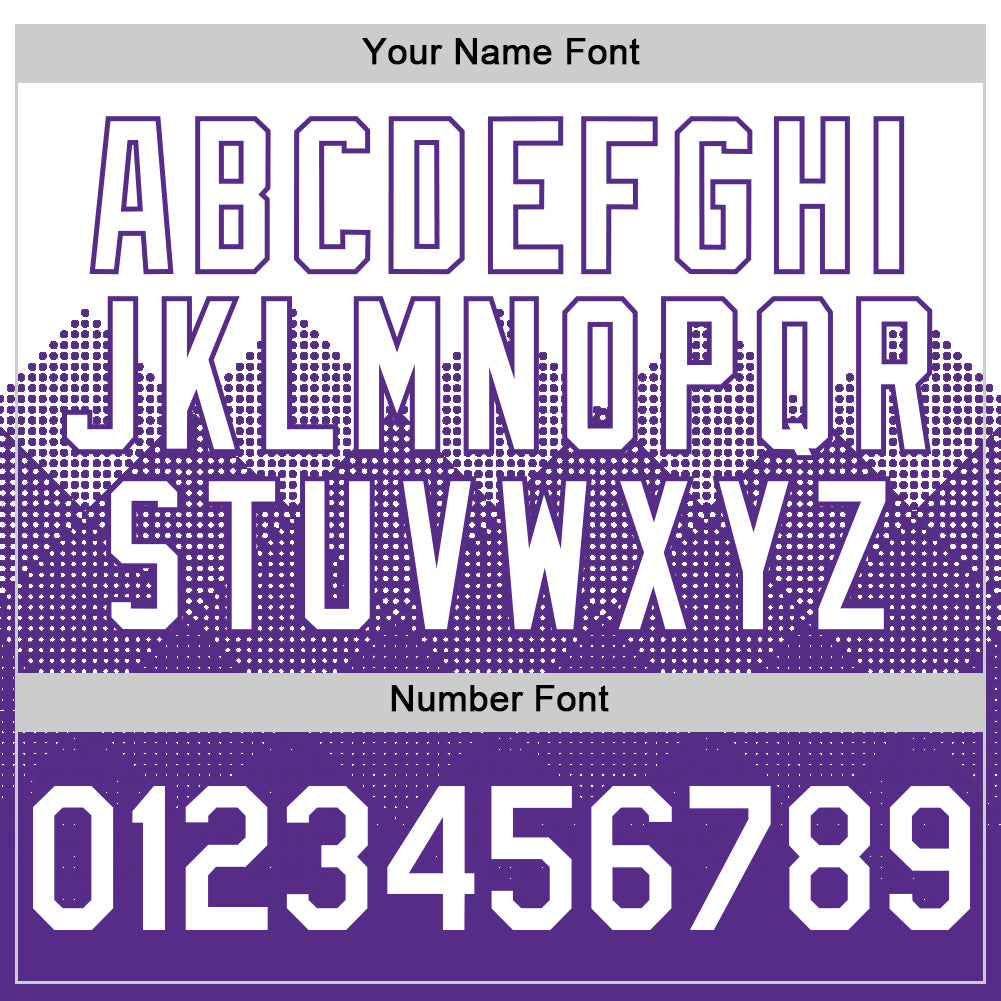 Custom White Purple 3D Pattern Design Gradient Square Shapes Authentic Baseball Jersey