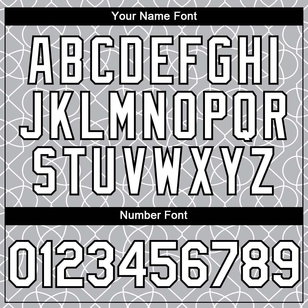Custom Gray White-Black 3D Pattern Design Arabesque Shape Authentic Baseball Jersey
