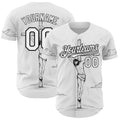 Custom White Black 3D Pattern Design Religion Cross Jesus Christ Good Friday Authentic Baseball Jersey