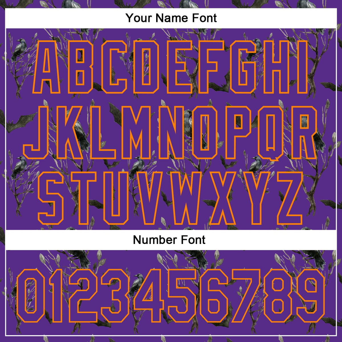 Custom Purple Bay Orange 3D Pattern Halloween Authentic Baseball Jersey