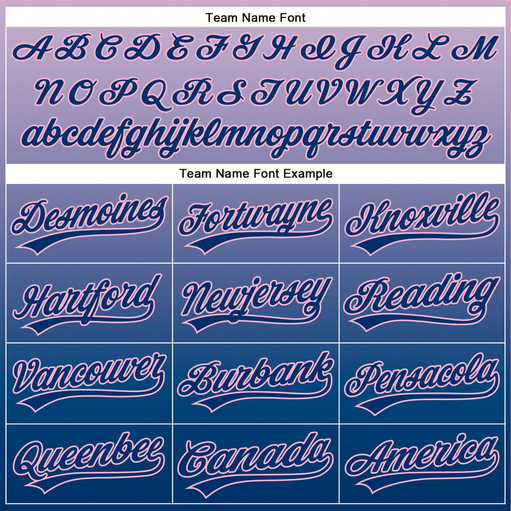 Custom Light Purple US Navy Blue-Light Pink 3D Halloween Authentic Baseball Jersey