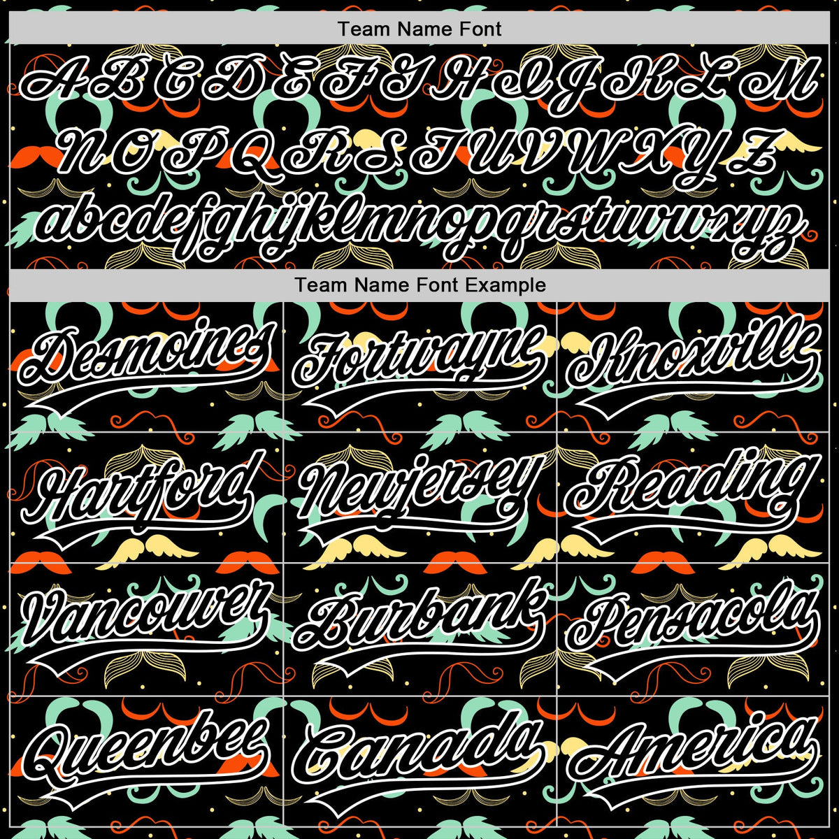Custom Black White 3D Pattern Design Father's Day Mustache Authentic Baseball Jersey