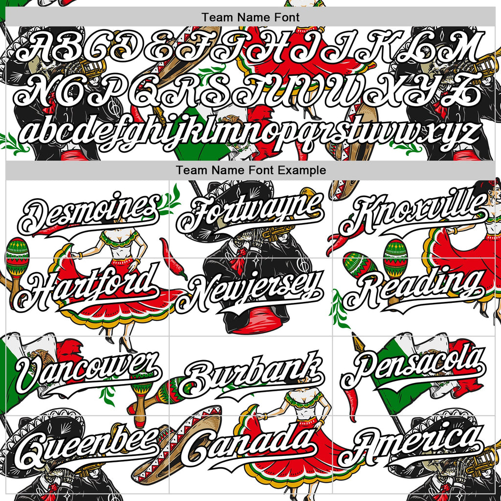 Custom White Black 3D Mexican Festival Skull Cinco de Mayo Authentic Baseball Jersey