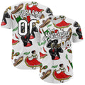 Custom White Black 3D Mexican Festival Skull Cinco de Mayo Authentic Baseball Jersey