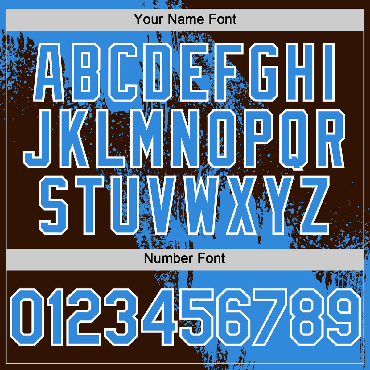 Custom Electric Blue Brown-White 3D Pattern Design Abstract Brush Stroke Authentic Baseball Jersey