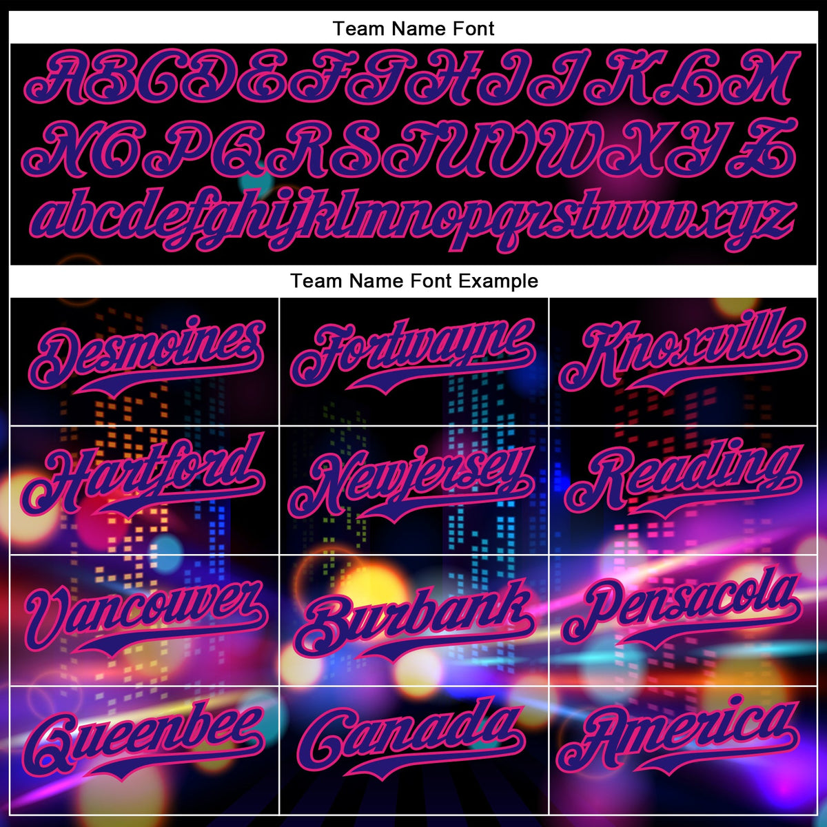 Custom Black Dark Purple-Hot Pink 3D Pattern Design Rave Psychedelic City Neon Authentic Baseball Jersey