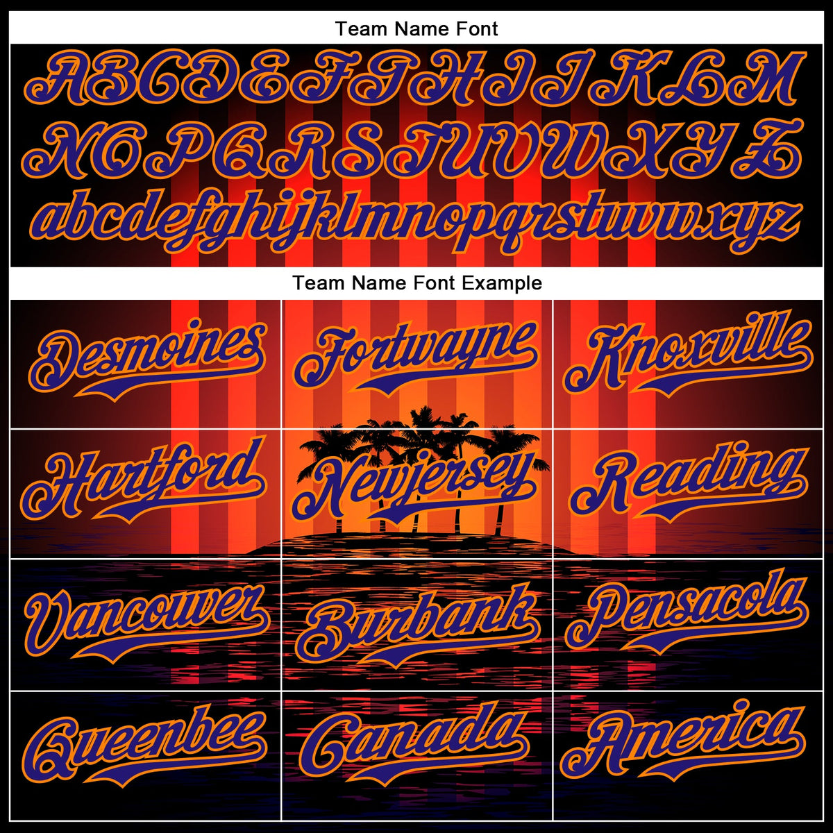 Custom Black Dark Purple-Bay Orange 3D Pattern Design Rave Psychedelic Tropical Palm Tree Authentic Baseball Jersey