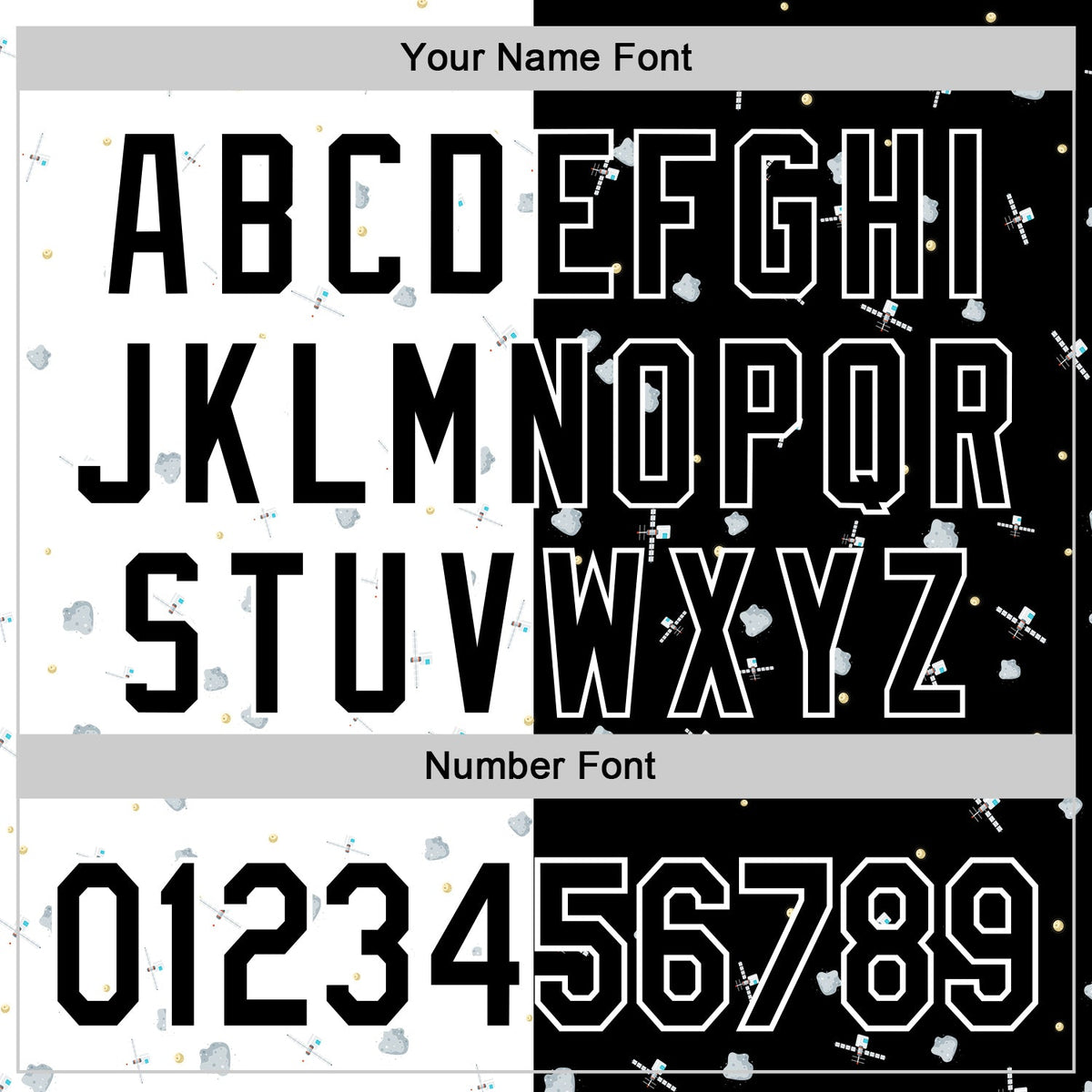 Custom Black White 3D Pattern Design Space Satellite Authentic Baseball Jersey
