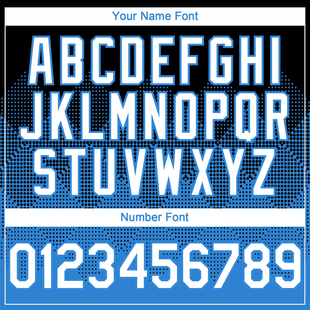 Custom Black White-Electric Blue 3D Gradient Square Shape Authentic Baseball Jersey