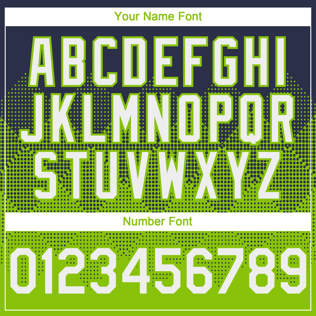 Custom Navy White-Neon Green 3D Gradient Square Shape Authentic Baseball Jersey