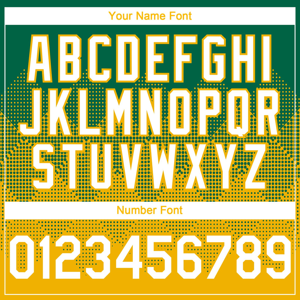 Custom Kelly Green White-Gold 3D Gradient Square Shape Authentic Baseball Jersey