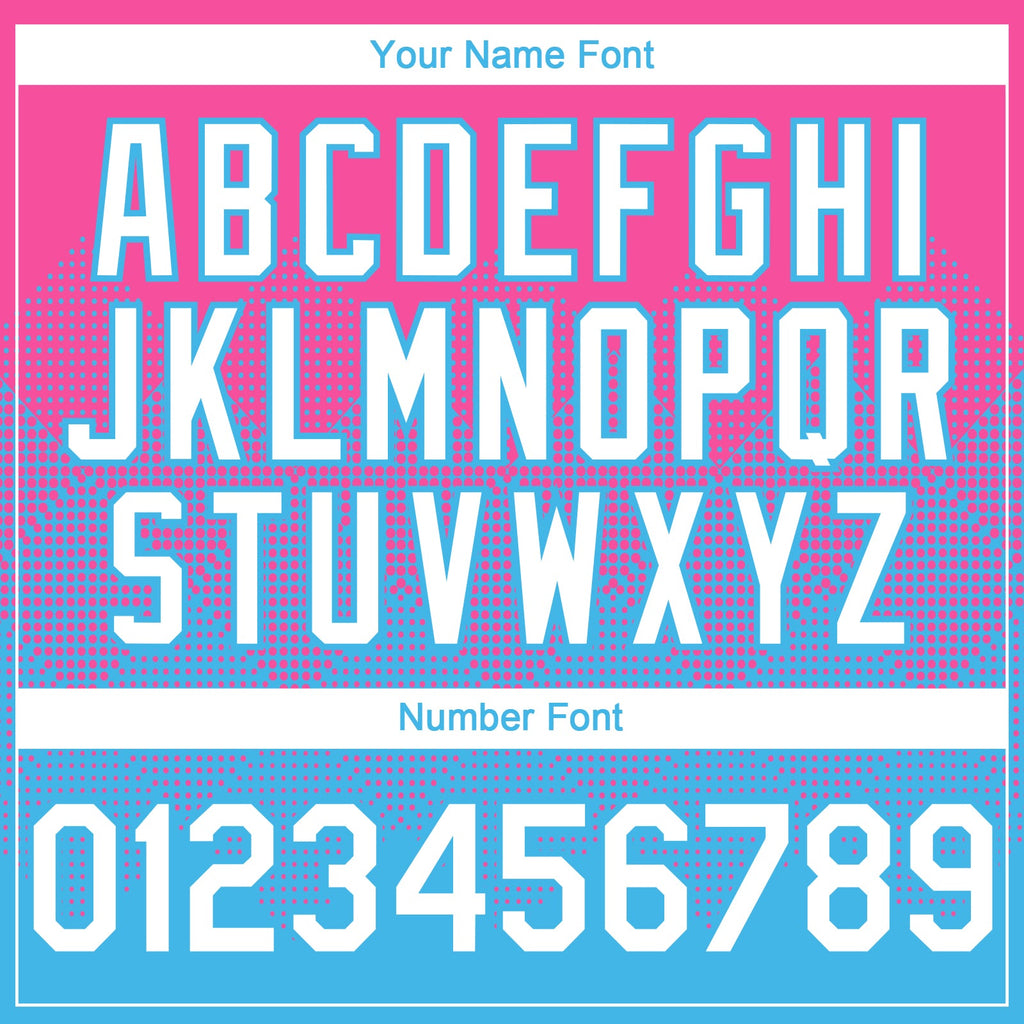 Custom Pink White-Sky Blue 3D Gradient Square Shape Authentic Baseball Jersey