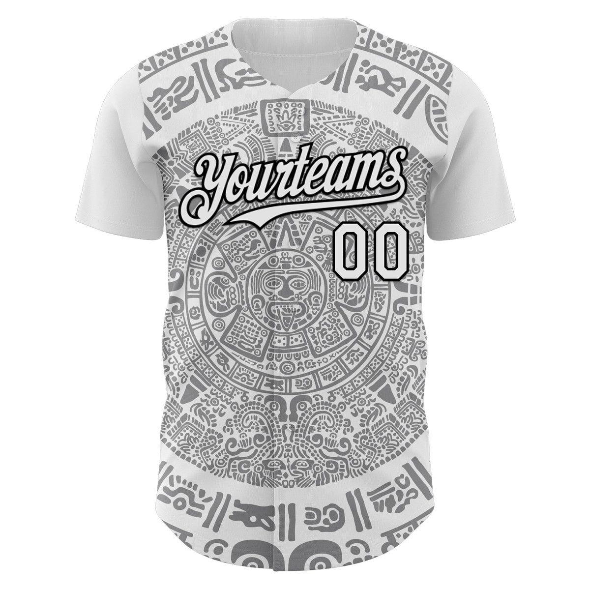 Custom White Gray-Black 3D Mexico Authentic Baseball Jersey