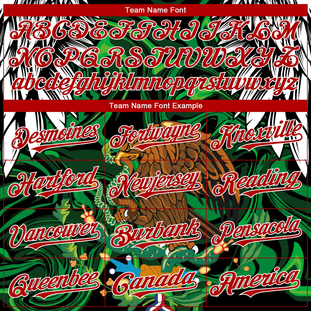 Custom Black Red-White 3D Mexico Authentic Baseball Jersey