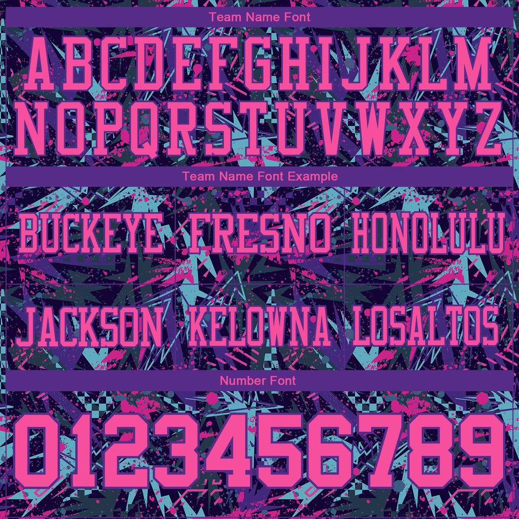 Custom Graffiti Pattern Pink Purple-Black 3D Pattern Creative Geometric Figures And Dots Authentic Football Jersey