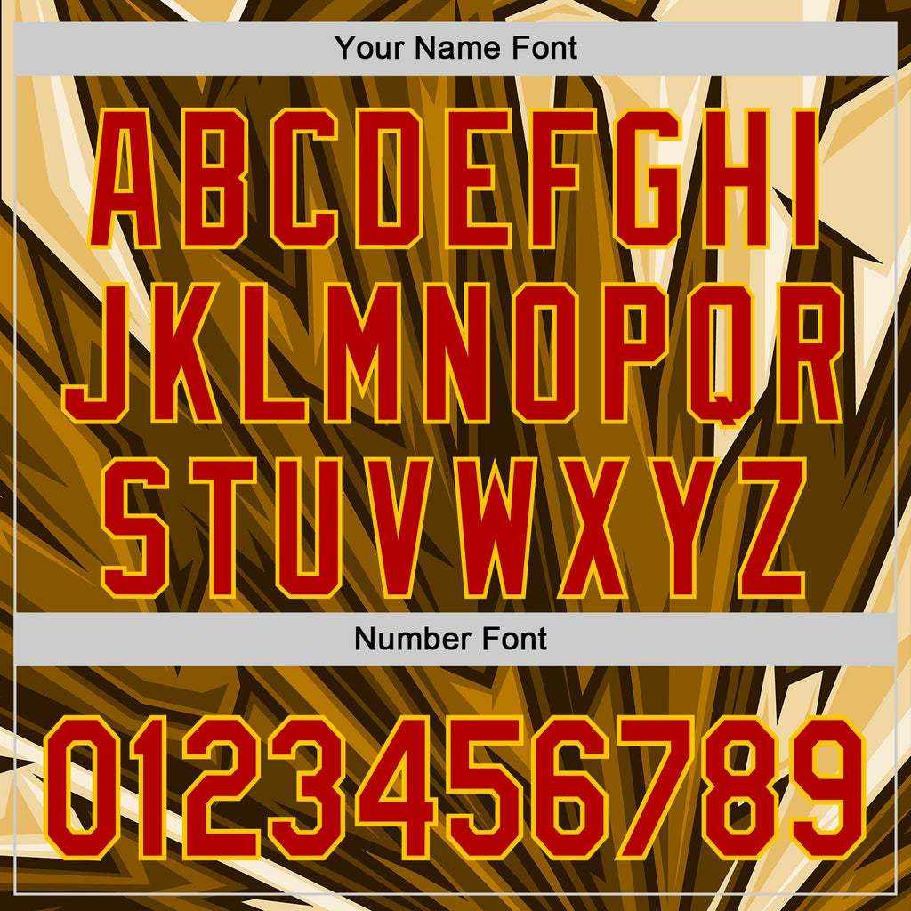 Custom Brown Red-Yellow 3D Pattern Design Burner Costumes Desert Authentic Baseball Jersey