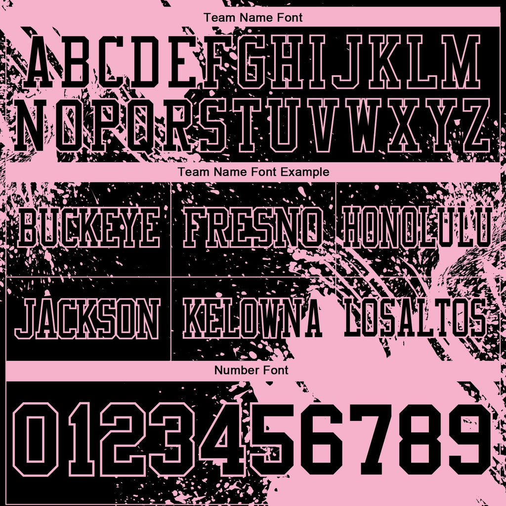 Custom Black Light Pink 3D Pattern Abstract Brush Stroke Authentic Football Jersey