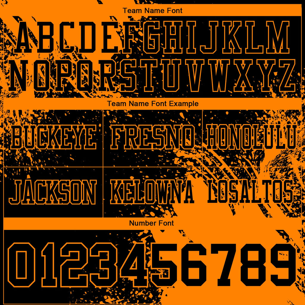 Custom Black Bay Orange 3D Pattern Abstract Brush Stroke Authentic Football Jersey