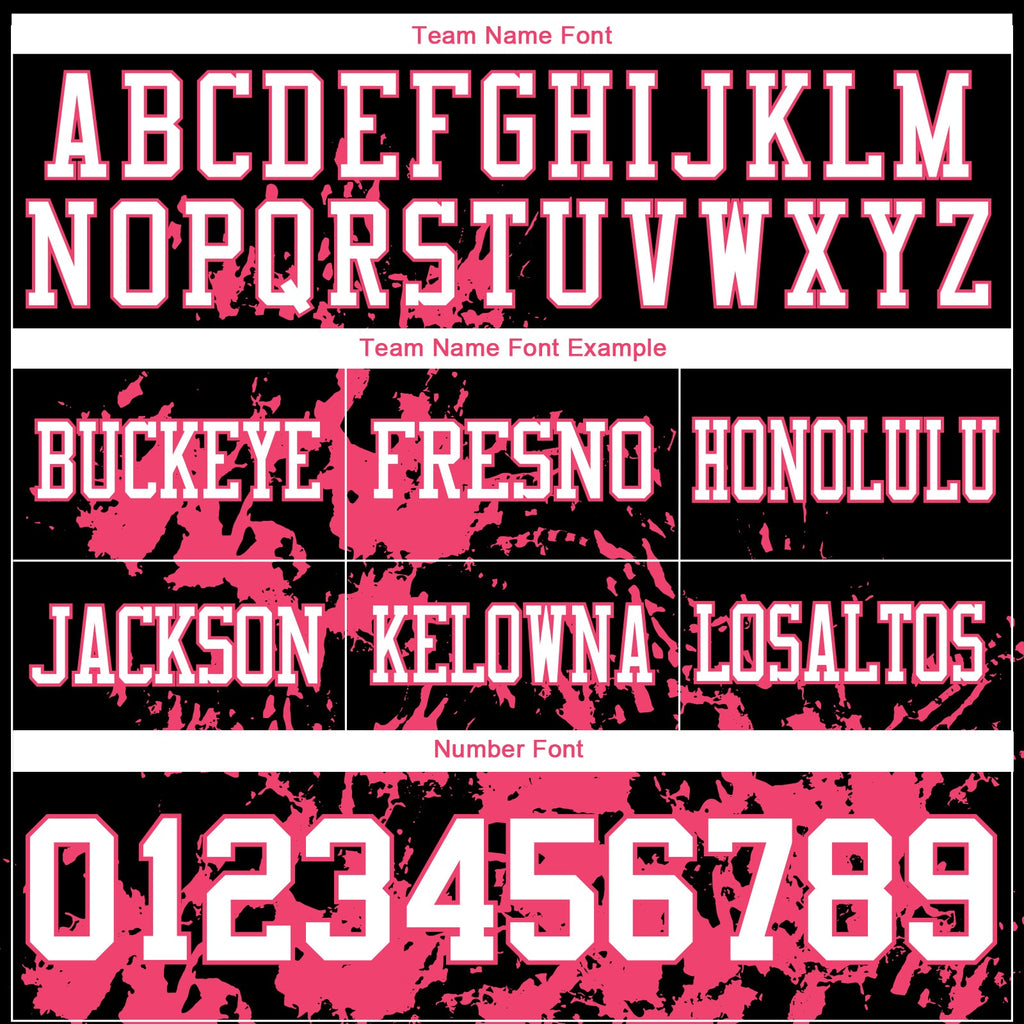 Custom Black White-Neon Pink 3D Pattern Splash Authentic Football Jersey