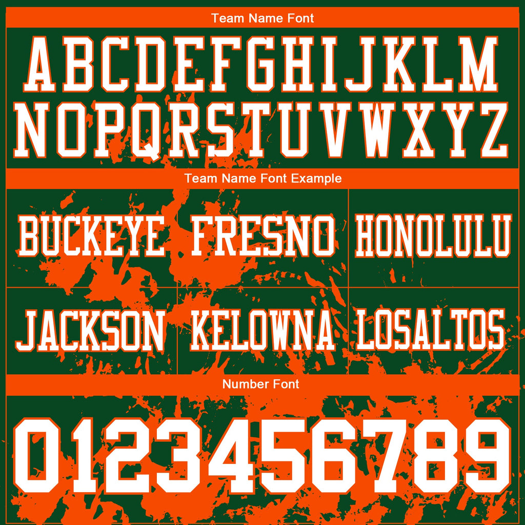 Custom Green White-Orange 3D Pattern Splash Authentic Football Jersey