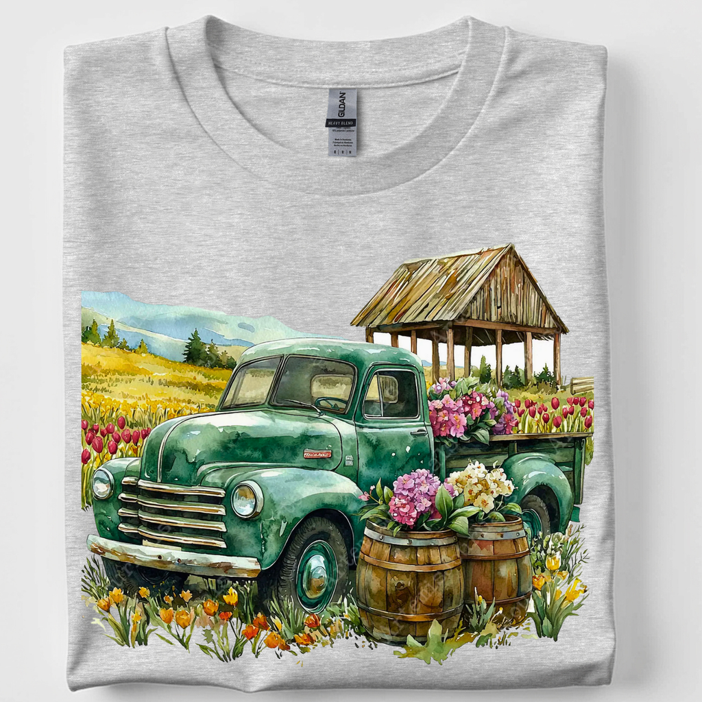 Vintage Truck Spring Flowers T-Shirt/ Sweatshirt