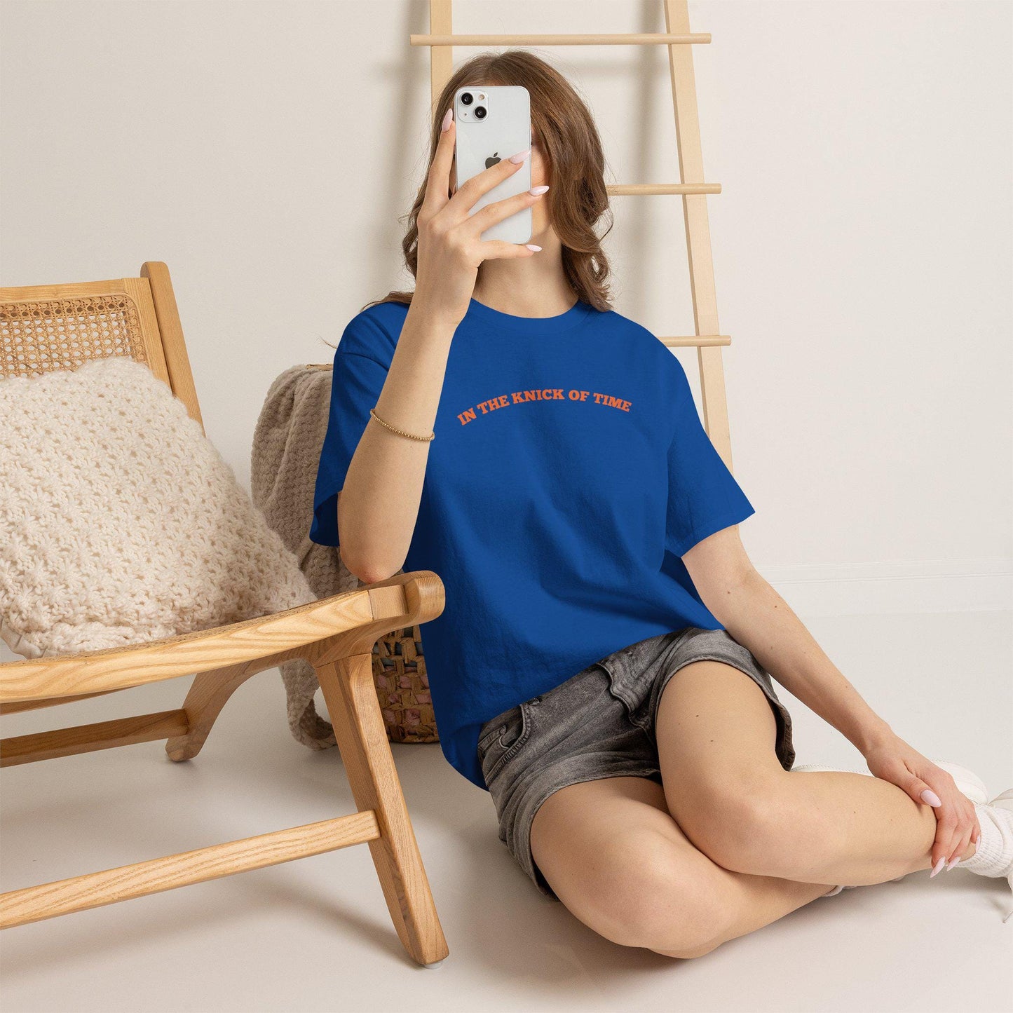 Knick Time Ny Basketball Pun Tee Sports Fan Blue Orange Game Day Pop Culture (5)