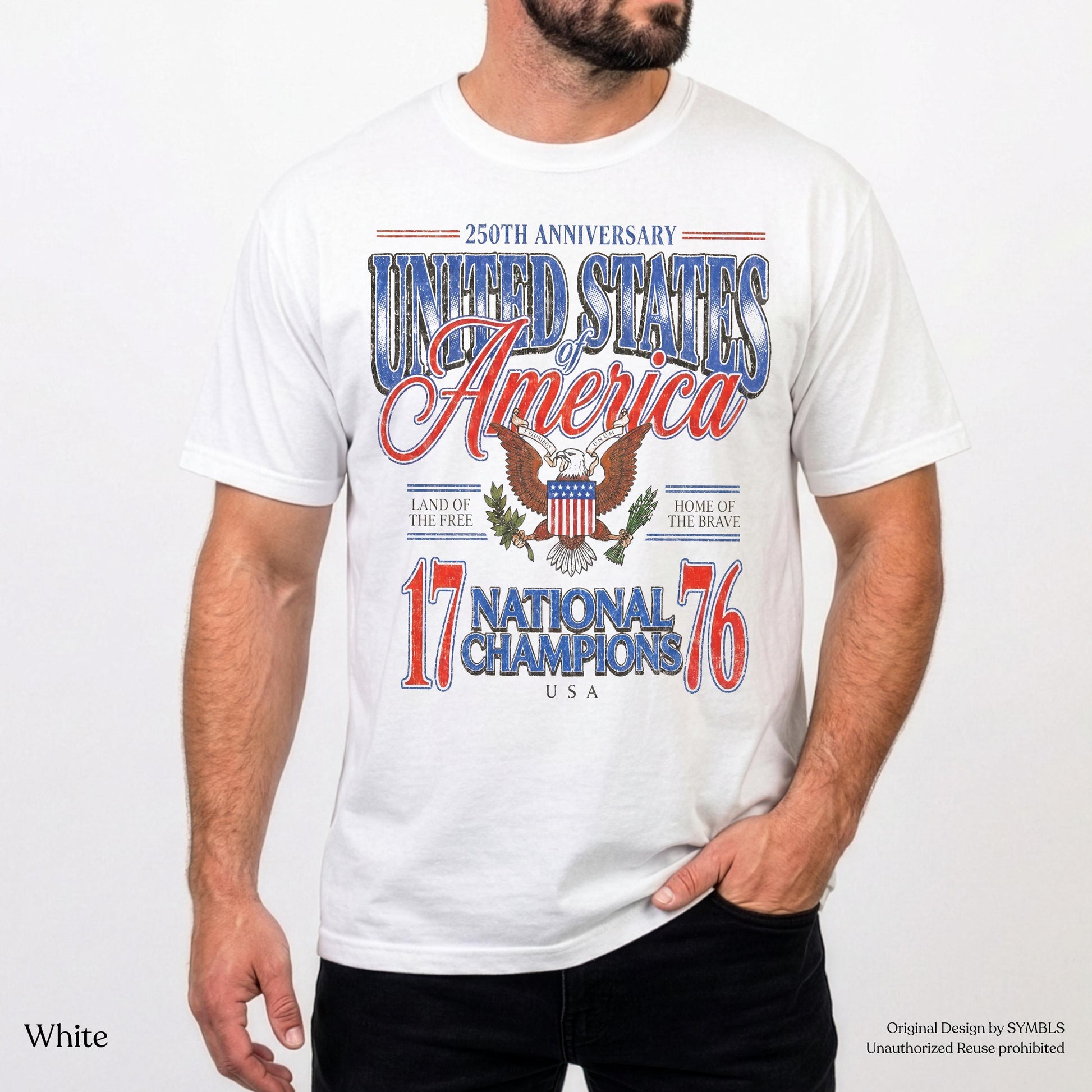 July 4th 1776 National Champions America 250th Anniversary Oversized Tee Distressed Americana (5)