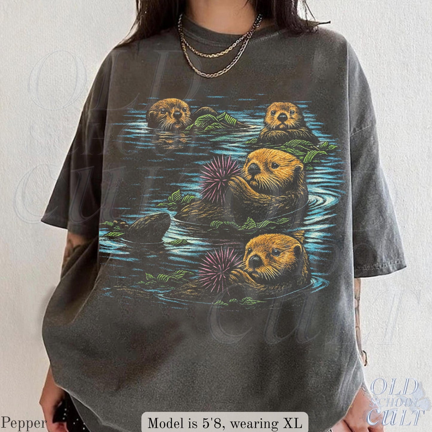 Vintage Otter Swimming 90s Retro Otter Nature Wildlife 90s Animal Nostalgia Otter Lover (5)