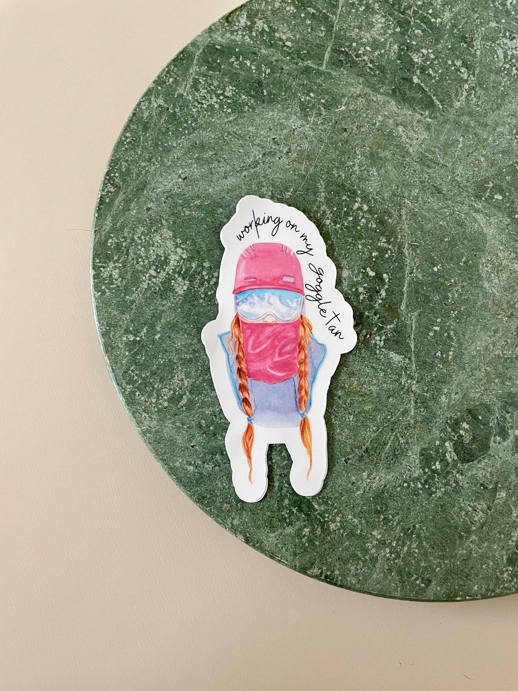 Girl Ski Snowboarding Die-Cut Sticker