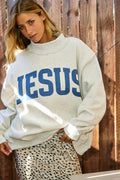 IT2594-JESUS | 'jesus & God Is Good' Reversible Sweatshirt