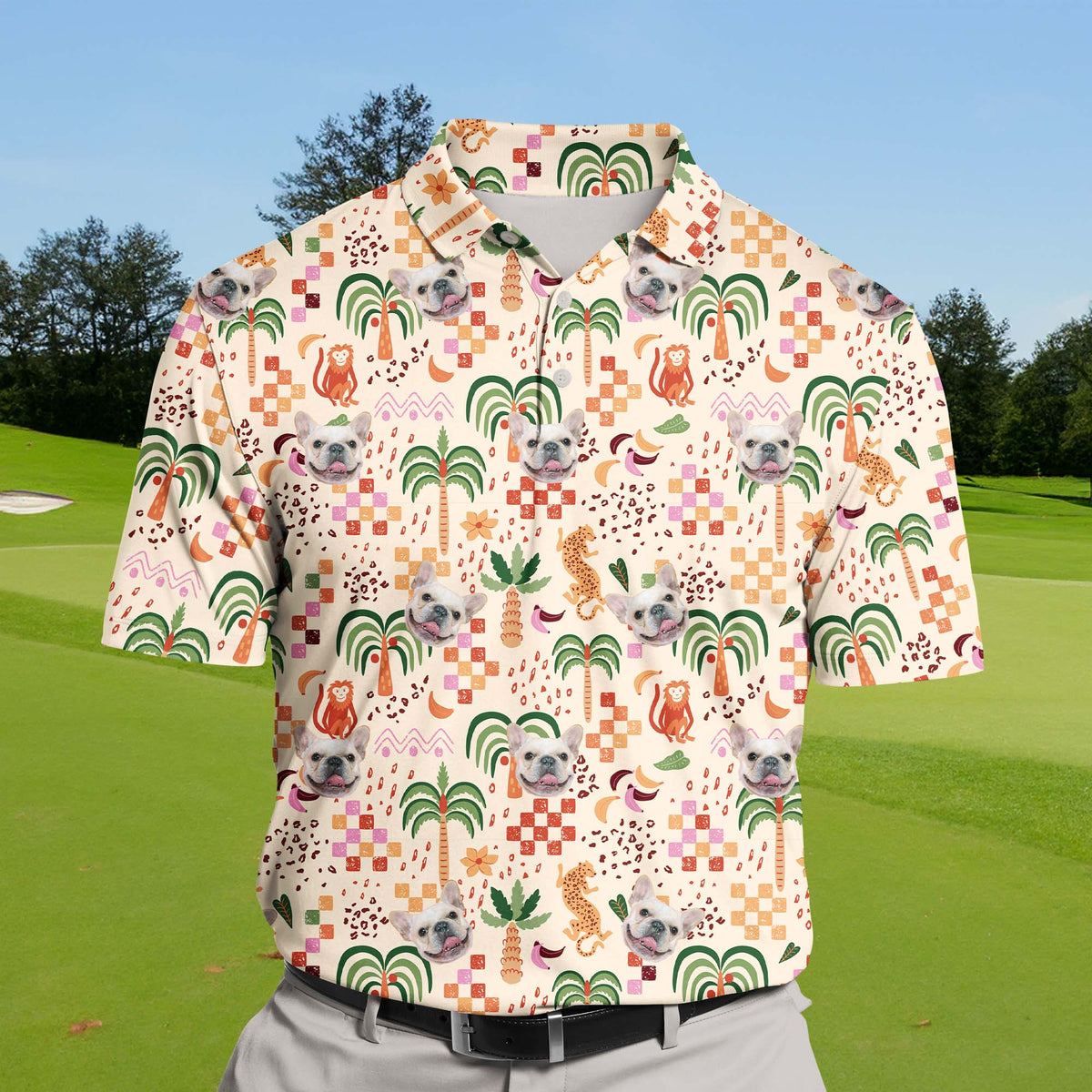 Tropical Summer Vacation | Funny Golf Shirts with Faces or Logos
