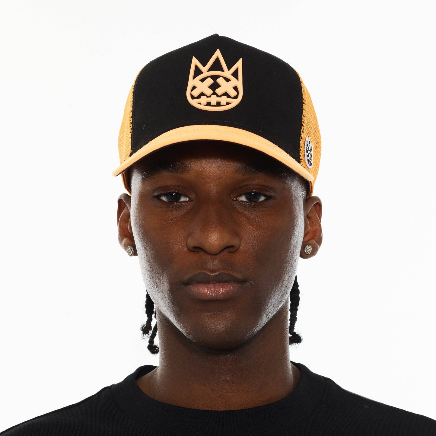 Logo Mesh Back Trucker Hat "Shimuchan" in Black