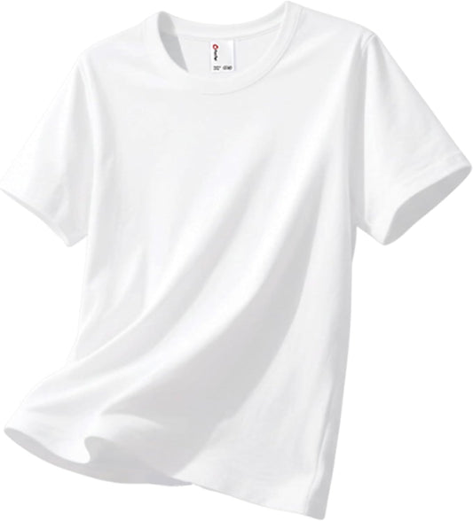Girls Basic Plain T Shirts 5-16 Years Kids Cotton Summer Tops Crewneck Short Sleeve Tees