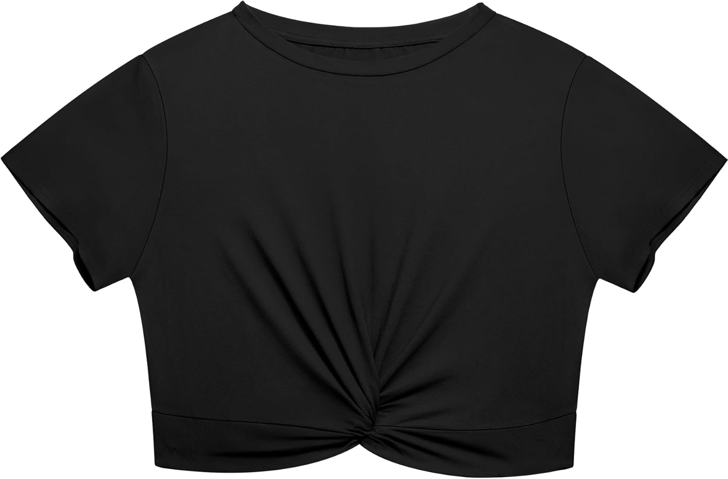Women's Plus Size Summer Crop Tops Short Sleeve Blouses Tie Twist Front Tee T-Shirt Outfits