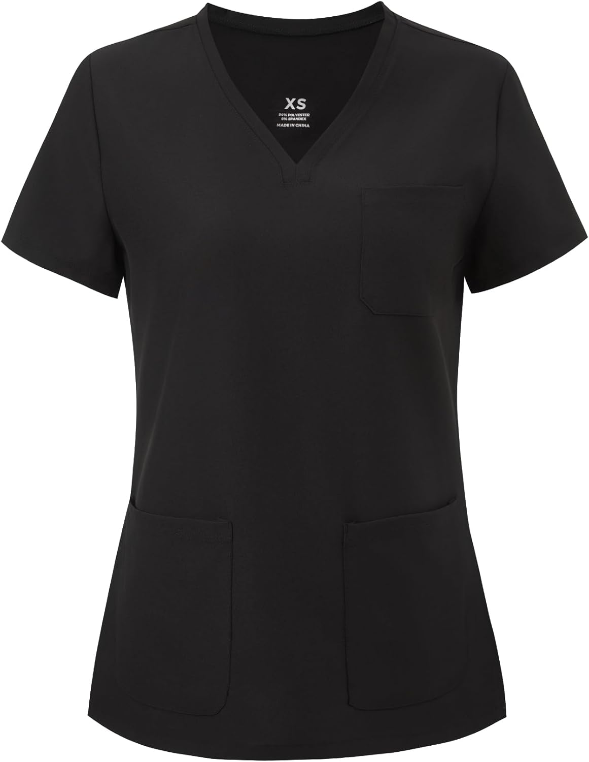 Medical Scrub Tops for Women - Soft Stretch,Curved V-Neck Scrub Tops with 3 Pockets