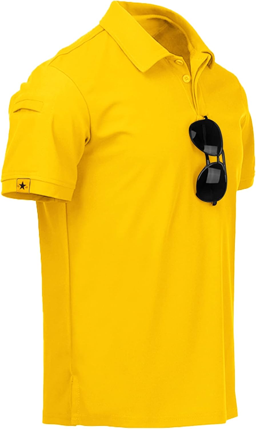 Mens Polo Shirts Performance Short Sleeve Tactical Shirts Athletic Golf Shirt for Men Daily Casual Collared T-Shirt