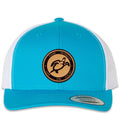 Turtle Deco 6 Panel Trucker Snap Back Turquoise White Hat