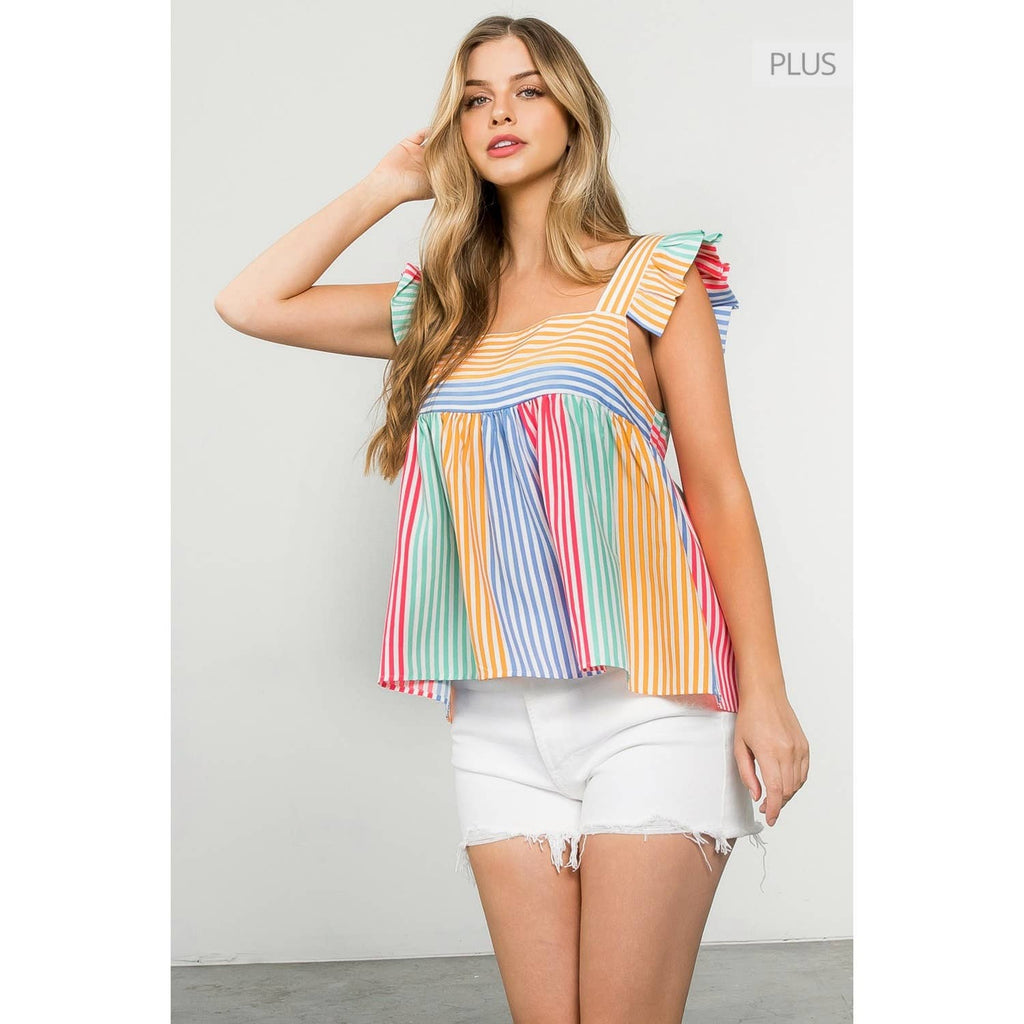 /Size Xl/ Multicolor Stripe Top